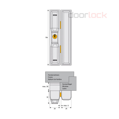 Оконный замок ABUS FTS 88 W C/DFNLI