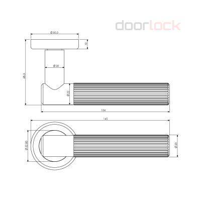 Ручка дверная DOORLOCK Cambridge M052 DTB matt, матовая темная бронза