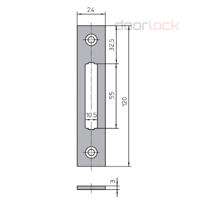 Запорная планка KFV FSB 130-03-24/31-K для замка KFV RES 50