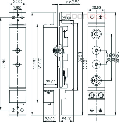 Замок электромагнитный сдвиговый DOORLOCK EMS-120, DC12/24В, усилие удержания 1200кгс