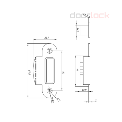 Запорная планка DOORLOCK SP430FP MCR (симметричная)